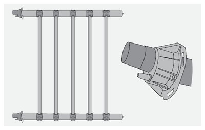 Dampfverteilsstem durch Mehrrohr-Dampfbefeuchter für große Kanalquerschnitte