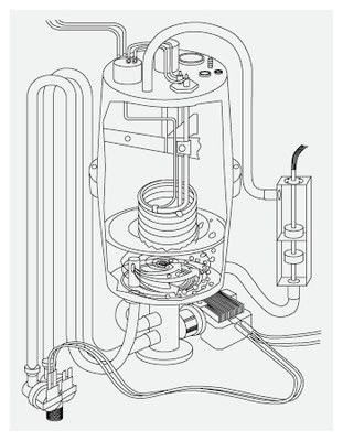 Dampfluftbefeuchtung mithilfe eines Heizstab-Dampferzeugers